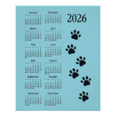Pawprints Design 2026 Calendar Poster (Vorderseite)