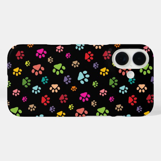 Pawprints Design iPhone Case (Rückseite (Horizontal))