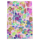 Pawprints in Rosa Mittlere Geschenktüte (Rückseite)