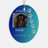 Pawprints of Love Navy Teal Keramik Ornament (Rechts)