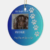 Pawprints of Love Navy Teal Keramik Ornament (Links)
