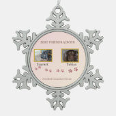 Pawprints of Love Schneeflocken Zinn-Ornament (Vorderseite)