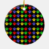 Pawprints personalisiertes Foto-runde Verzierung Keramikornament (Hinten)