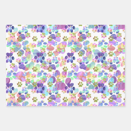 Pawprints überall geschenkpapier set (Vorderseite 3)
