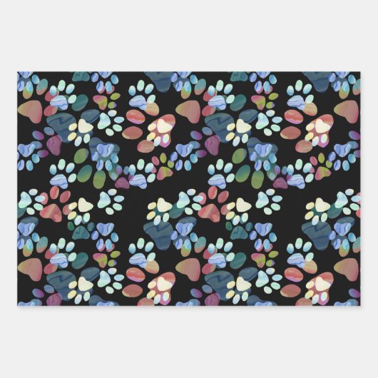 Pawprints überall geschenkpapier set (Vorderseite 3)