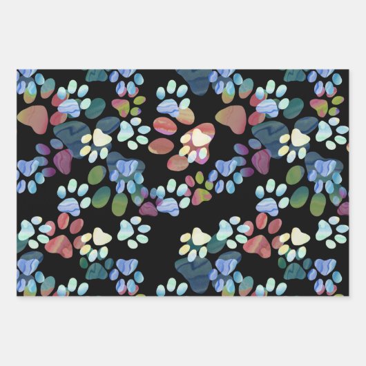 Pawprints überall geschenkpapier set (Vorderseite 2)