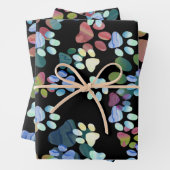 Pawprints überall geschenkpapier set (Beispiel)