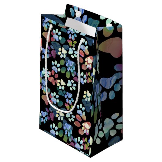 Pawprints überall kleine geschenktüte (Vorderseite Schrägansicht)
