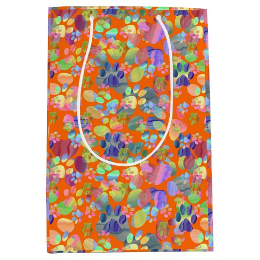 Pawprints überall mittlere geschenktüte (Vorderseite)