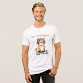Paws and Beats Funny Cat DJ T-Shirt Tri-Blend Shirt (Vorderseite voll)