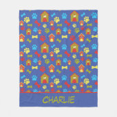 Paws and Bones Blue Dog's Fleece Blanket (Vorderseite)
