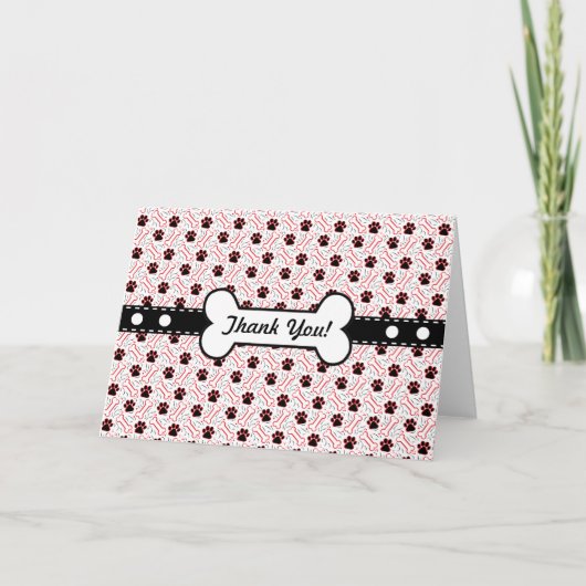 Paws and Bones Funny Design for Dog Lovers Dankeskarte (Vorderseite)