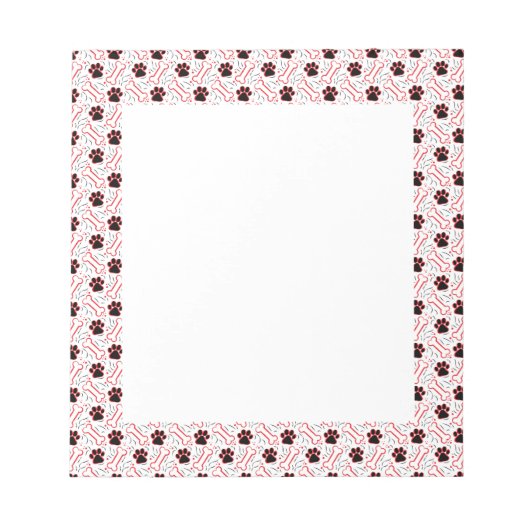 Paws and Bones Funny Design for Dog Lovers Notizblock (Vorderseite)