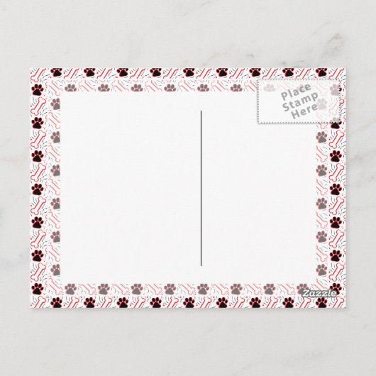 Paws and Bones Funny Design for Dog Lovers Postkarte (Rückseite)