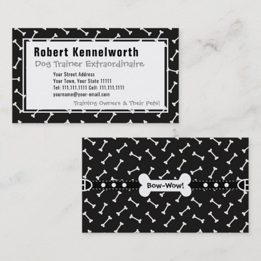 Paws and Bones Funny Design for Dog Lovers Visitenkarte (Vorne/Hinten)