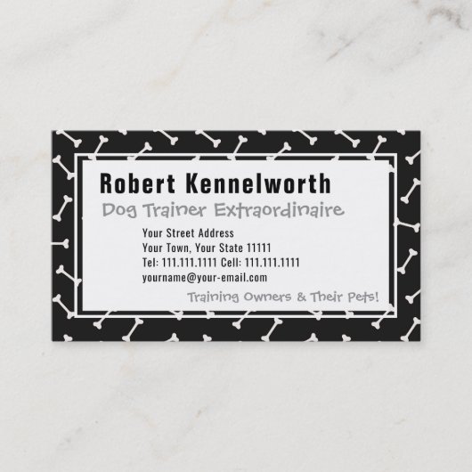 Paws and Bones Funny Design for Dog Lovers Visitenkarte (Vorderseite)