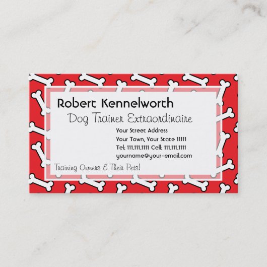 Paws and Bones Funny Design for Dog Lovers Visitenkarte (Vorderseite)