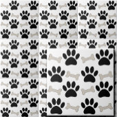 Paws And Bones Nahtloses Muster Custom Fliese