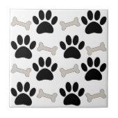 Paws And Bones Nahtloses Muster Custom Fliese (Vorderseite)