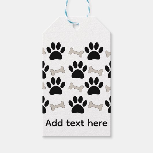 Paws And Bones Nahtloses Muster Custom  Geschenkanhänger (Vorderseite)