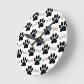 Paws And Bones Pattern Runde Wanduhr (Winkel)