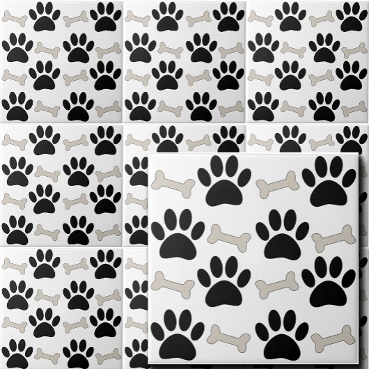Paws And Bones Seamless Pattern Custom  Fliese