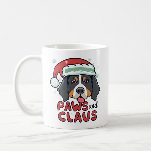 Paws and Claus - Christmas Bernese Dog Kaffeetasse (Links)