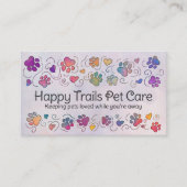 Paws and Hews - handgezeichnete Linie Art & Aquare Visitenkarte (Vorderseite)