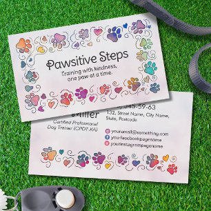Paws and Hews - handgezeichnete Linie Art & Aquare Visitenkarte