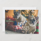 Paws and Kisses Albern Pet Foto Holiday Card Einladung (Vorderseite)