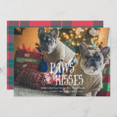 Paws and Kisses Albern Pet Foto Holiday Card Einladung (Vorne/Hinten)