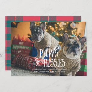 Paws and Kisses Albern Pet Foto Holiday Card Einladung
