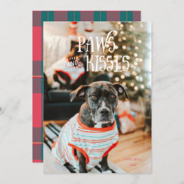 Paws and Kisses Albern Pet Foto Holiday Card Einladung