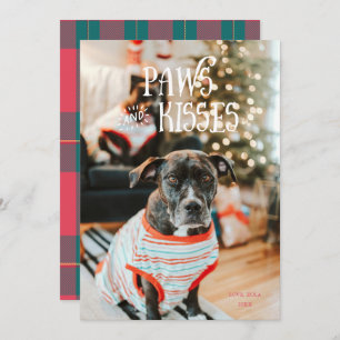 Paws and Kisses Albern Pet Foto Holiday Card Einladung