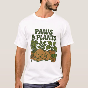Paws and Plants Hund & Garten Design T-Shirt
