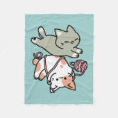 Paws and Play – Adorable Cat Illustration Fleecedecke (Vorderseite)