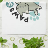 Paws and Play – Adorable Cat Illustration Geschirrtuch (Gefaltet)