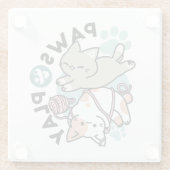 Paws and Play – Adorable Cat Illustration Glasuntersetzer (Rückseite)