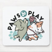 Paws and Play – Adorable Cat Illustration Mousepad (Vorne)