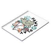 Paws and Play – Adorable Cat Illustration Notizblock (Linke Seite)