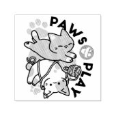 Paws and Play – Adorable Cat Illustration Permastempel (Design)
