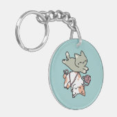 Paws and Play – Adorable Cat Illustration Schlüsselanhänger (Vorderseite links)