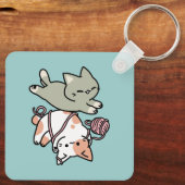 Paws and Play – Adorable Cat Illustration Schlüsselanhänger (Rückseite)