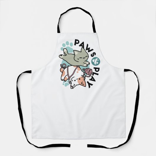 Paws and Play – Adorable Cat Illustration Schürze (Vorderseite)