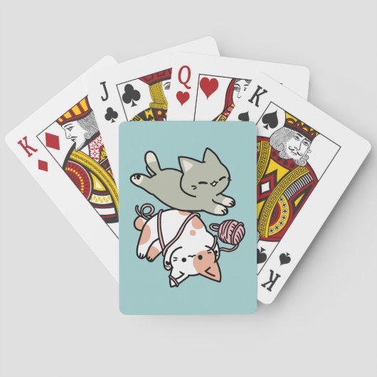 Paws and Play – Adorable Cat Illustration Spielkarten (Rückseite)