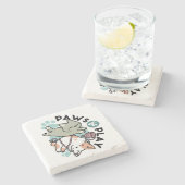 Paws and Play – Adorable Cat Illustration Steinuntersetzer (Seitenansicht)