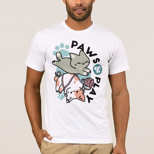 Paws and Play – Adorable Cat Illustration T-Shirt (Vorderseite)
