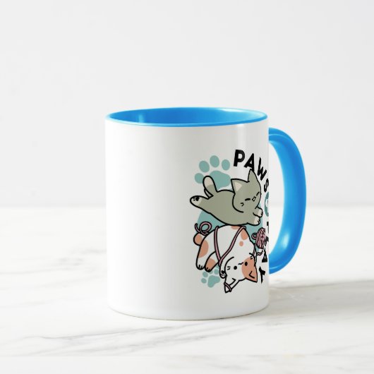 Paws and Play – Adorable Cat Illustration Tasse (VorderseiteRechts)