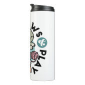 Paws and Play – Adorable Cat Illustration Thermosbecher (Nach rechts gedreht)