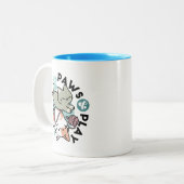 Paws and Play – Adorable Cat Illustration Zweifarbige Tasse (Vorderseite Links)